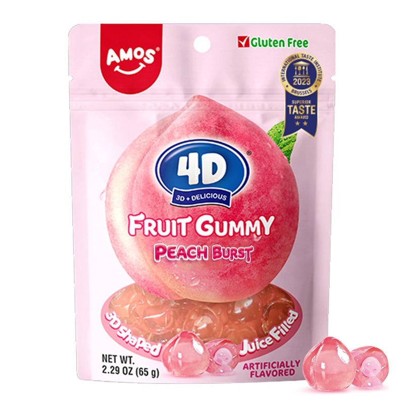 Amos 4D Burst Fruit Gummy  65g Pineapple