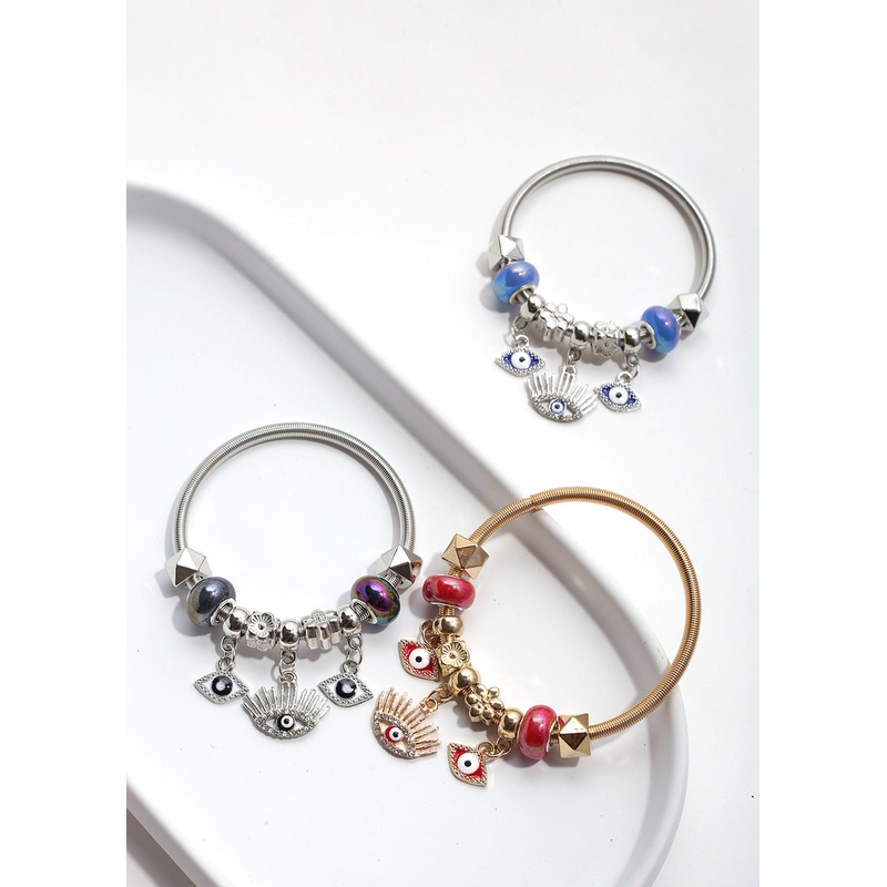 Evil Eye Charm Bangle G. White