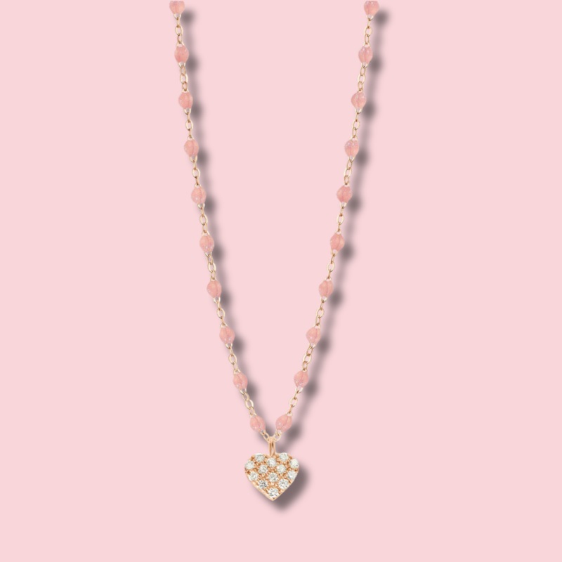 In Love Diamond Necklace, Blush, Rose Gold Fuschia
