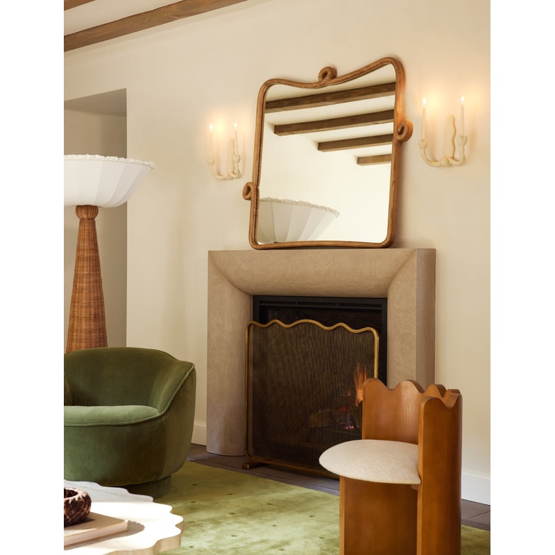 Looped Wood Mantel Mirror by Sarah Sherman Samuel Natural