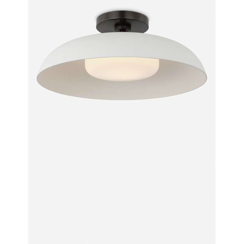 Cyrus Flush Mount Light by Amber Lewis Bronze and White Glass 15.5″Dia