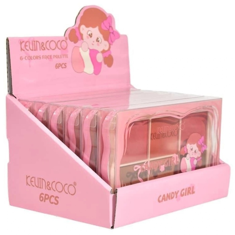 Kevin & Coco 6 Colors Face Palette Blush And Contour – Wholesale Display 6 Units (KC247912)