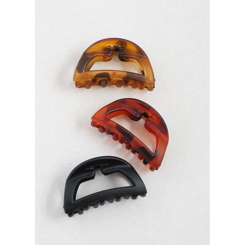 3-PC Small Hair Jaw Clip Matte