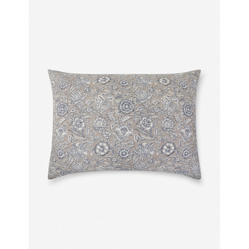Brighton Linen Cotton Sham by Pom Pom at Home Natural and Navy Standard