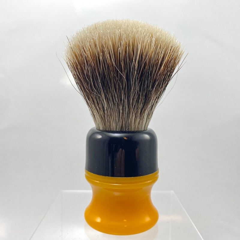 Black Butterscotch Shaving Brush with 22mm SHD Gealousy Fan Knot – by AP Shave Co.
