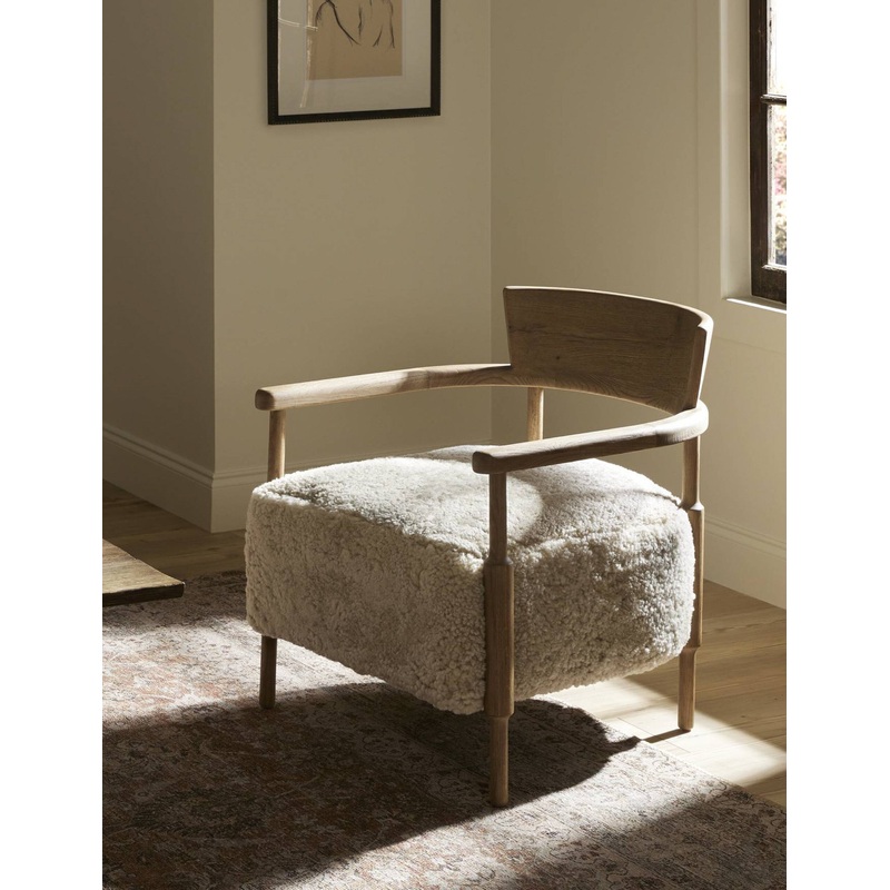 Bennett Accent Chair by Amber Lewis x Four Hands Beige Shearling