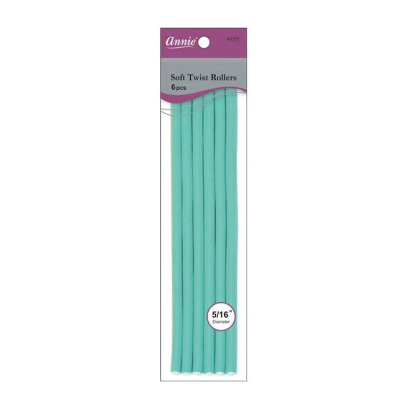 Annie #1211 Soft Twist Rollers 5/16 Green 6 pcs