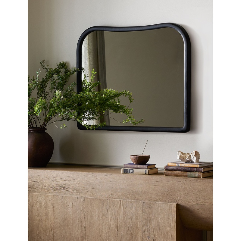 Patz Mantel Mirror by Amber Lewis x Four Hands Black Antique