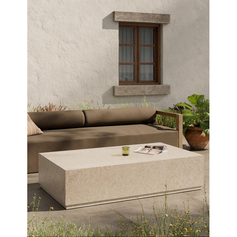 Alber Indoor / Outdoor Coffee Table Cream Marble