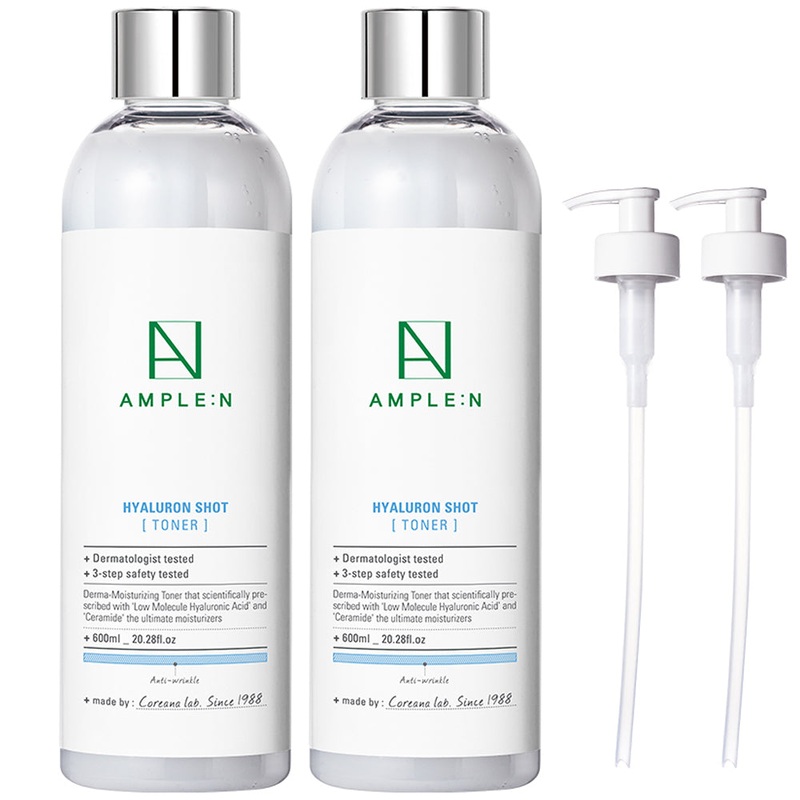 Coreana Ampoule N Hyaluron Shot Toner Large Capacity 600ml, 2pcs