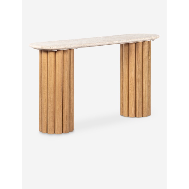 Bondel Console Table Natural and Travertine