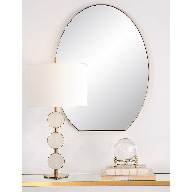 Clifton Oval Mirror Brass