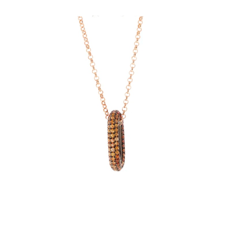 Link Pendant- Orange Sapphires