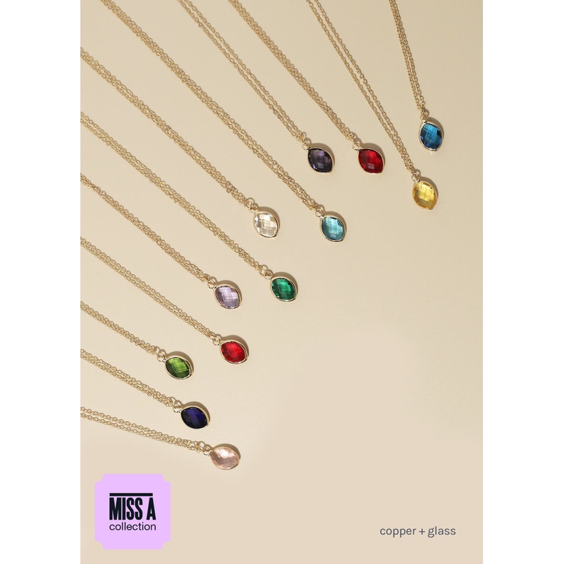 Miss A Birthstone Necklace – Oval January