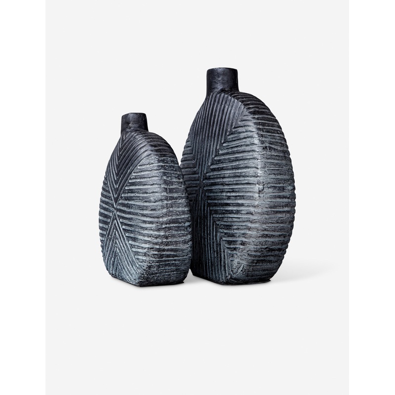 Noma Decorative Vases (Set of 2) Gray