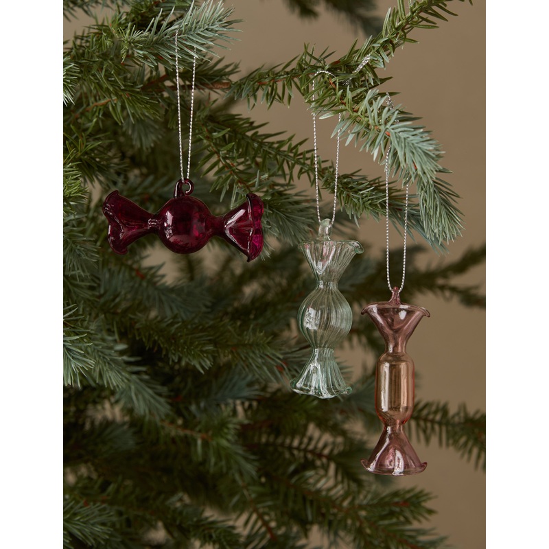 Dulcie Glass Ornament (set of 3) Multi Candy