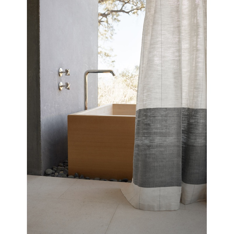 Karo Shower Curtain by Bol Road Textiles Sable