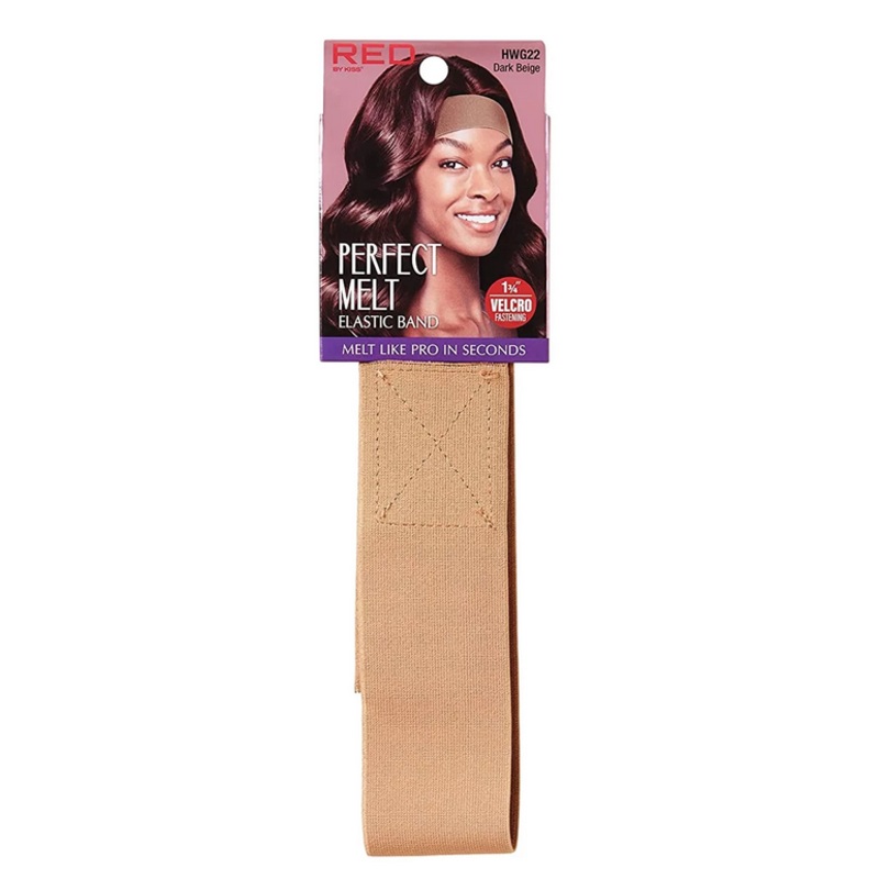 Red PM Elastic Wigband Wide Dark Beige 1 3/4″ HWG22