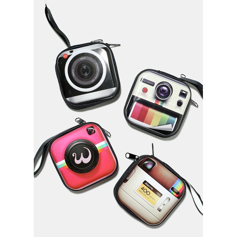 Vintage Camera Design Coin Pouch Black