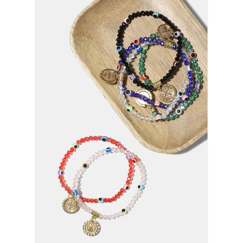 St Benedict Bead Bracelet Clear