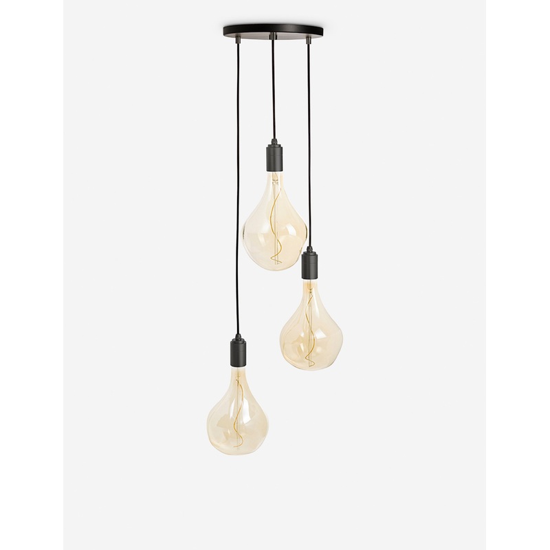 Triple Pendant Light with Voronoi II by Tala Graphite 10″Dia
