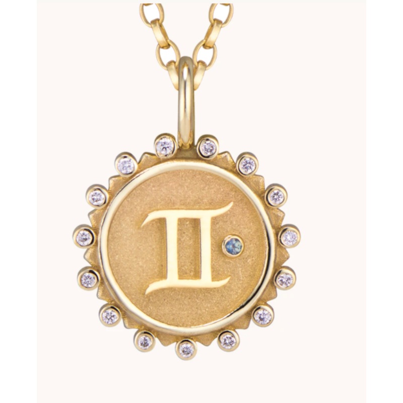Zodiac Charm Necklace Gemini charm alone