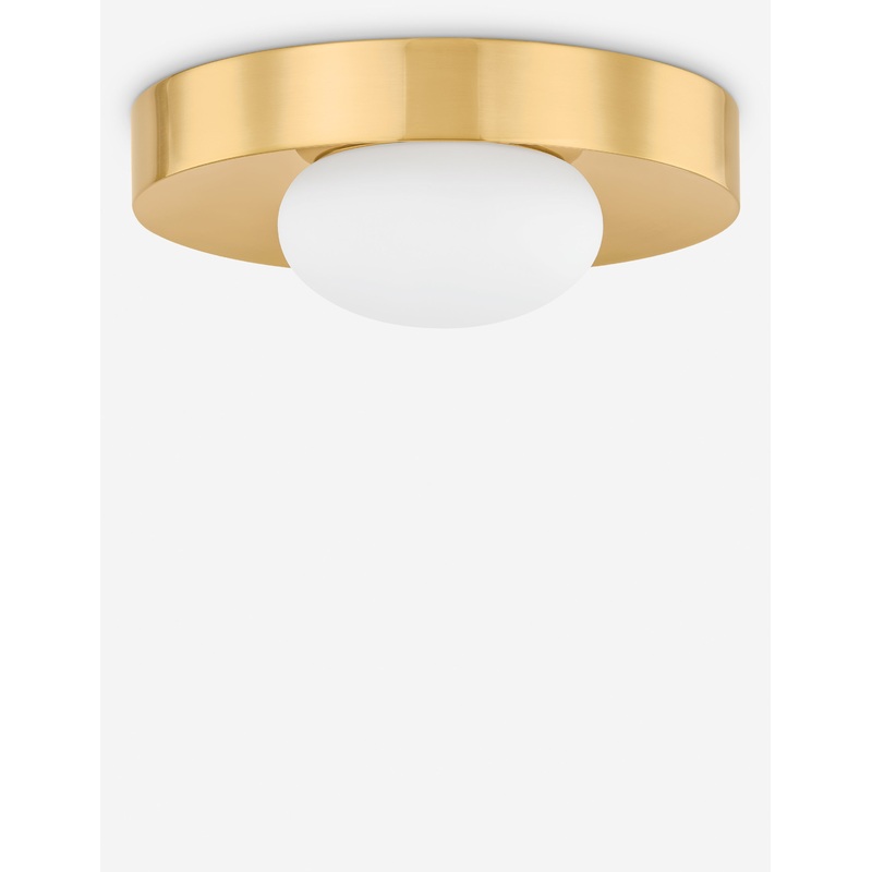 Bellecourt Flush Mount Light Antique Brass 11″Dia