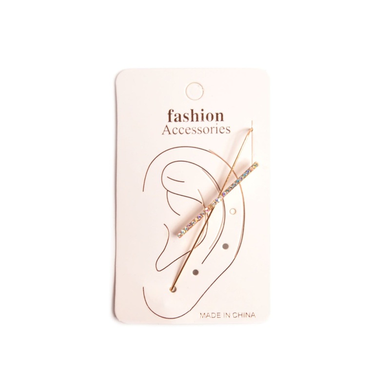 Crossed Lines Ear Cuff Earring Gold
