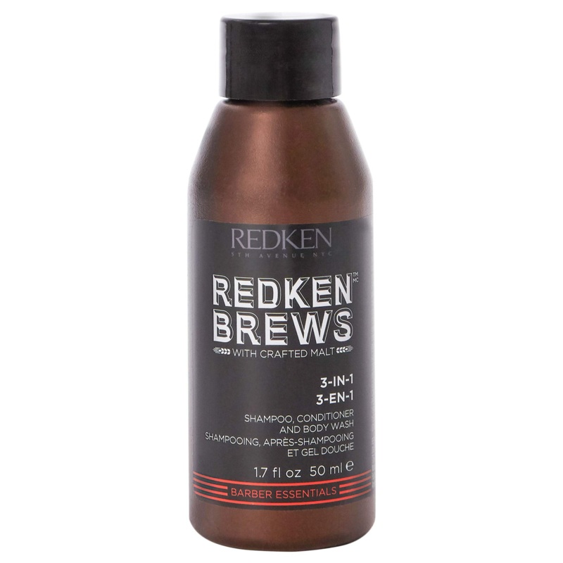 Redken Brews 3-In-1 Shampoo, Conditioner & Body Wash 1.7 oz / 50 ml | Travel Size