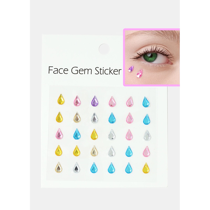 Teardrop Face Gem Stickers