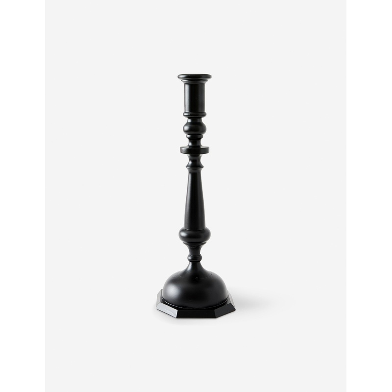 Georgian Lacquer Altar Candlestick Black