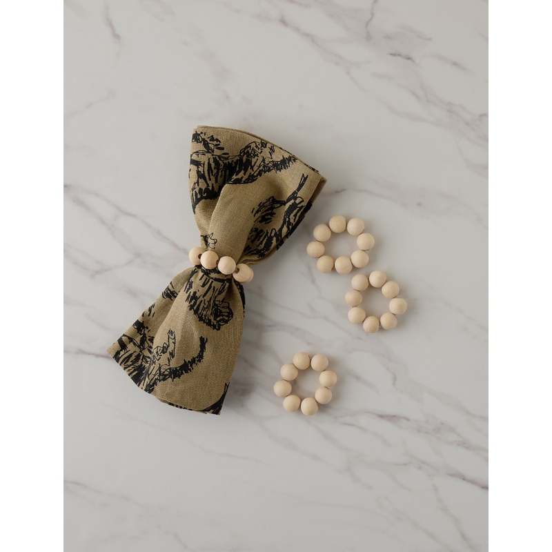 Wooden Napkin Rings (Set of 4) by Tallo de Olivo Natural