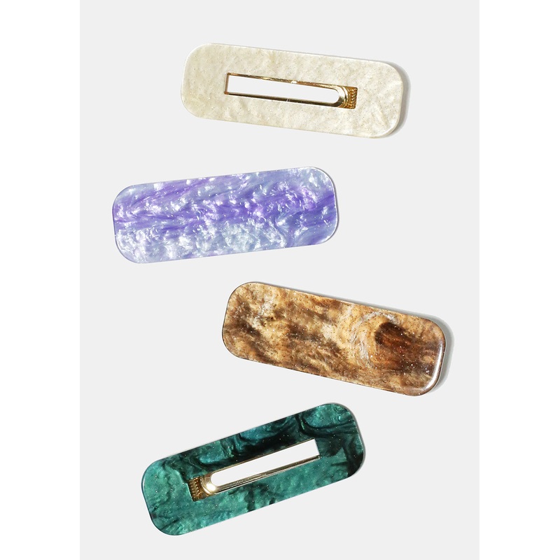 Enamel Hair Clip Open Purple