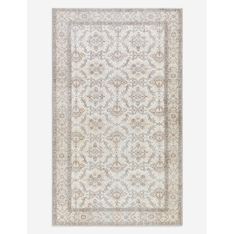 Vintage Turkish Hand-Knotted Wool Rug No. 502, 5′ 3″ x 9′