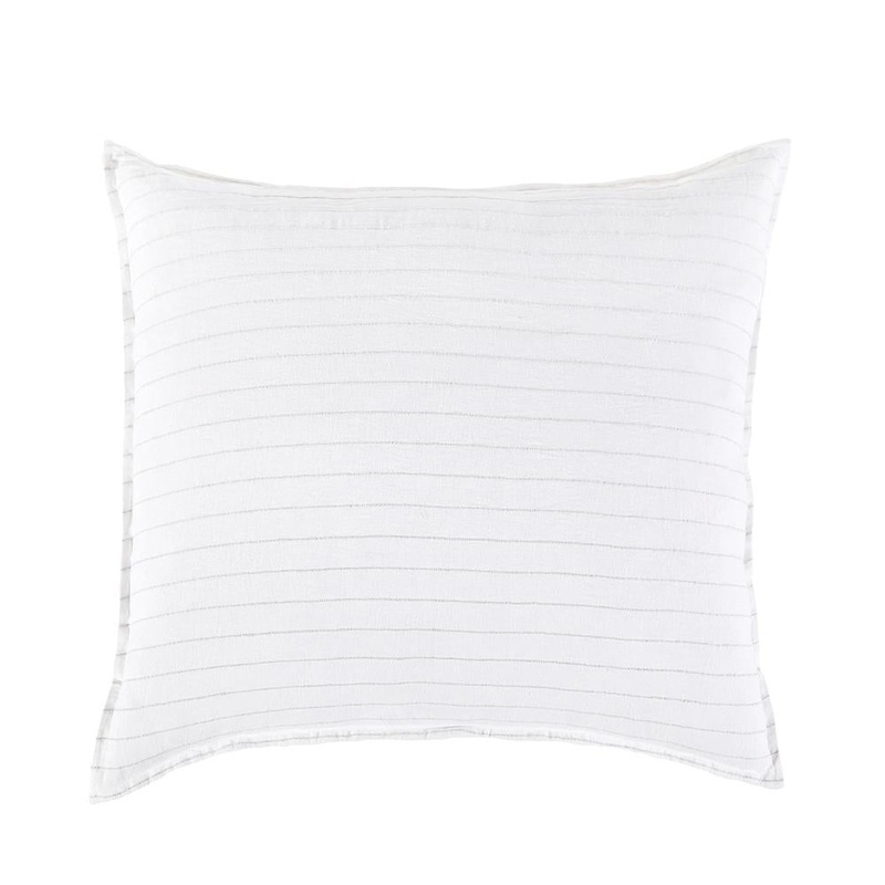Blake Linen Sham by Pom Pom at Home Cream and Gray Euro