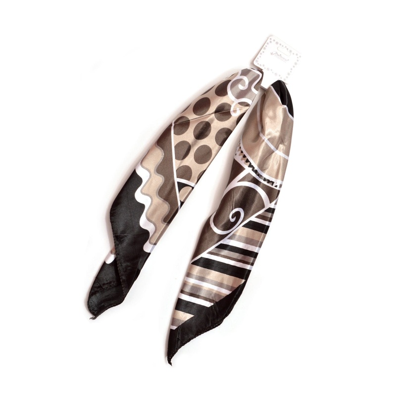 Abstract Design Fashion Scarf Brown