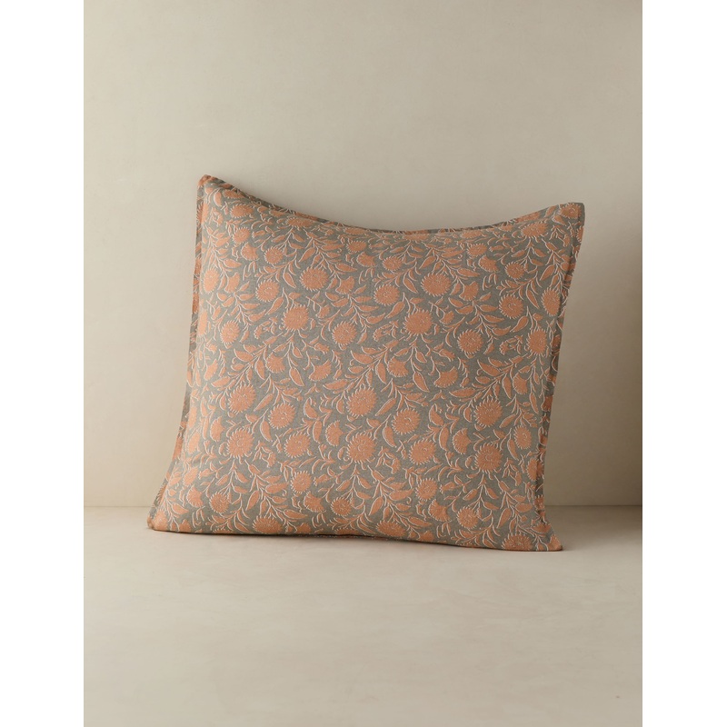 Fransen Linen Cotton Sham Blush and Jade Standard