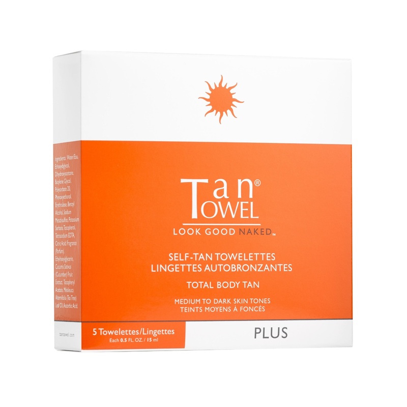 Tan Towel Self-Tan Towelettes Total Body Tan 5 Pack – Plus | Medium to Dark Skin Tones