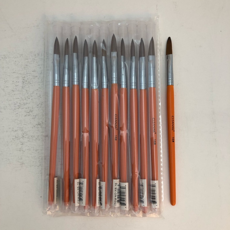 CLEANAIL – OVAL ACRYLIC BRUSH #16 (12 PCS)