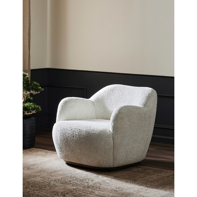 Selkie Swivel Chair Ivory Boucle