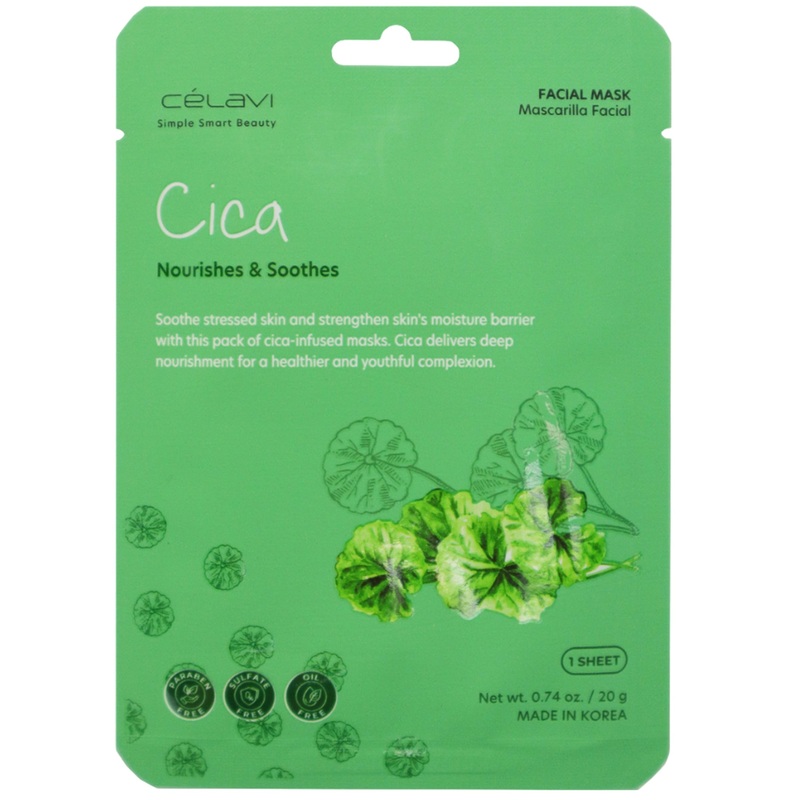Celavi Cica Facial Mask – Wholesale Display 24 Units (MK029)