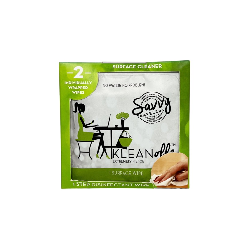 Savvy Travelers Klean Offz Cleansing Wipes | 2 WIpes
