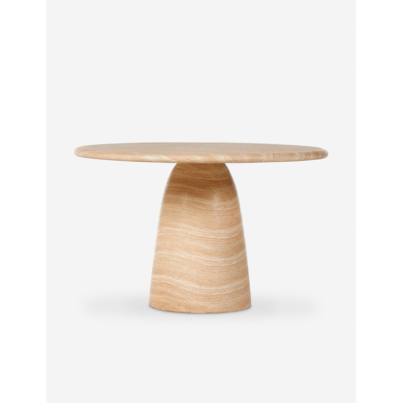Vinci Round Dining Table Tan Marble