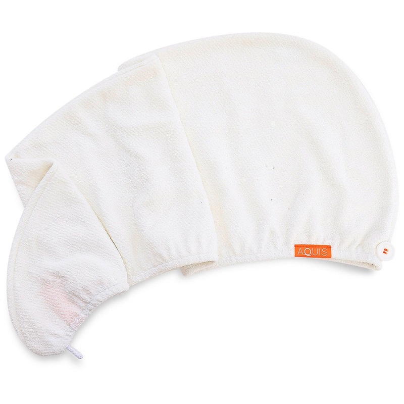 Aquis Prime Lisse Luxe Rapid Dry Hair Towel Ivory White