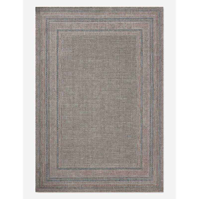 Topanga III Indoor / Outdoor Rug by Amber Lewis x Loloi Natural and Teal 2’3″ x 3’9″