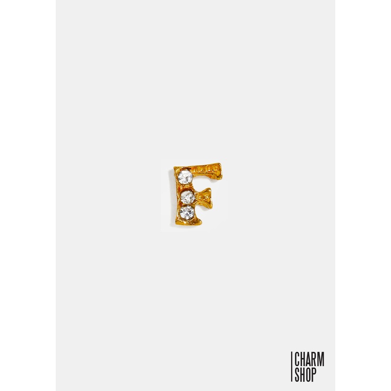 Gold Letter F Locket Charm