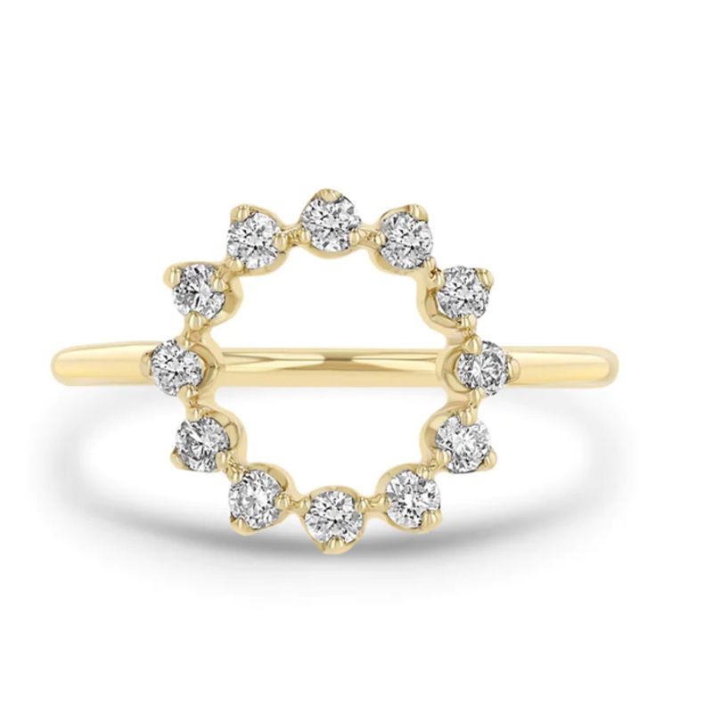 14K PRONG DIAMOND CIRCLE RING