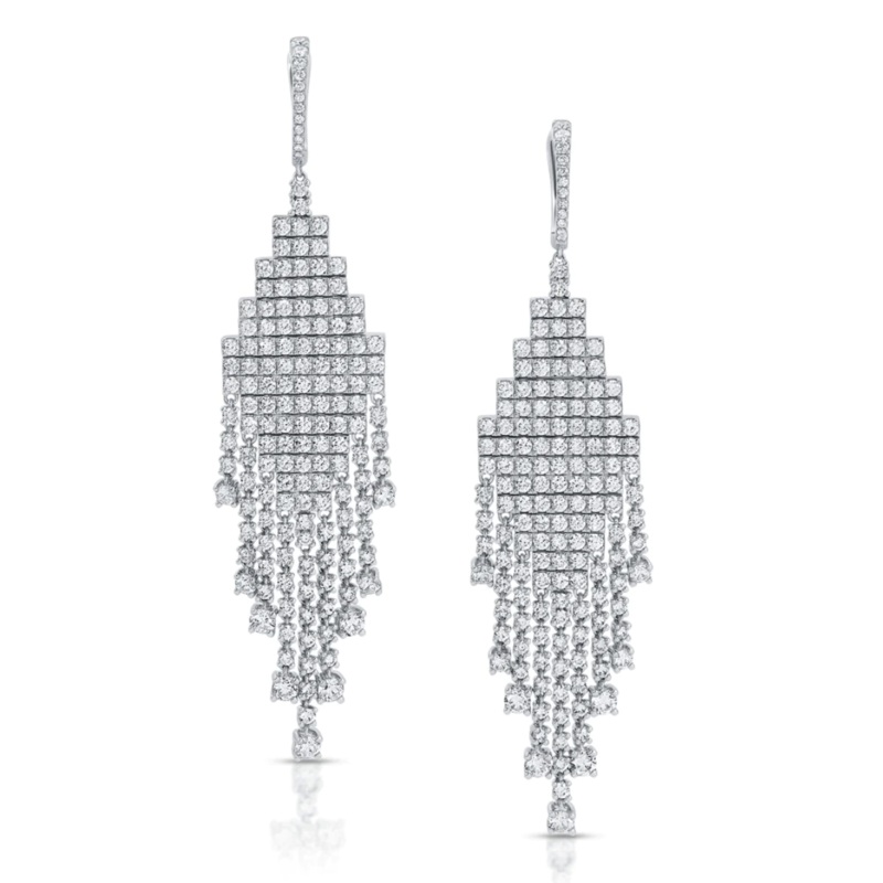 EDIE DIAMOND DROP EARRINGS White Gold