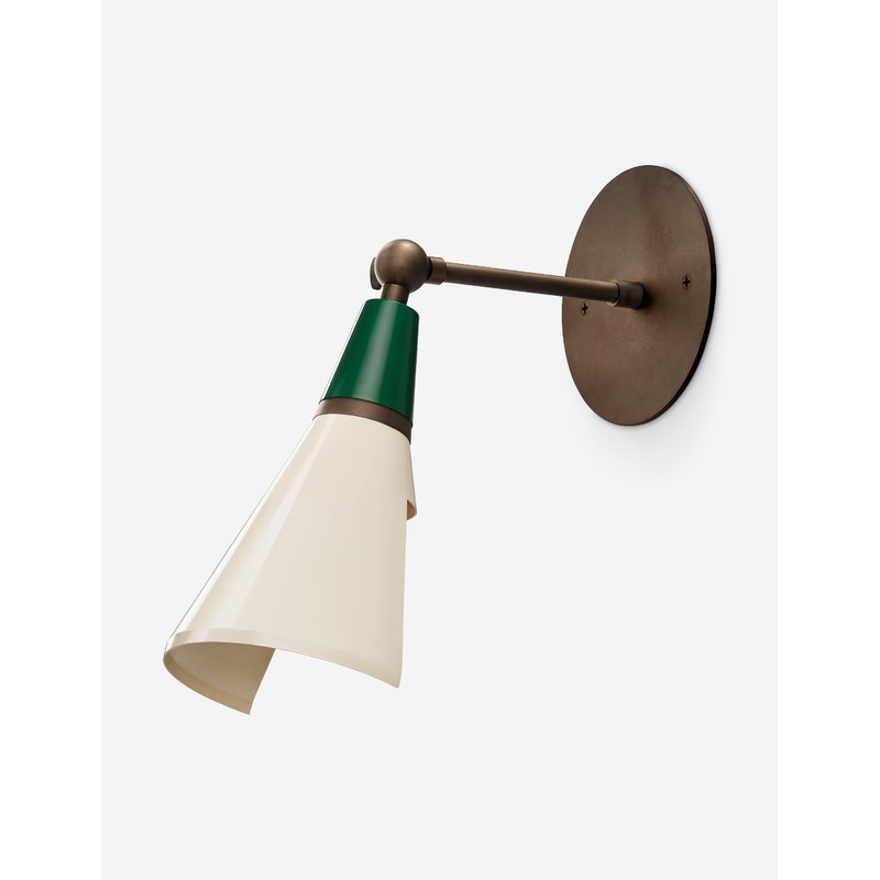 Petite Magari Sconce by Blueprint Lighting Crema and Malachite