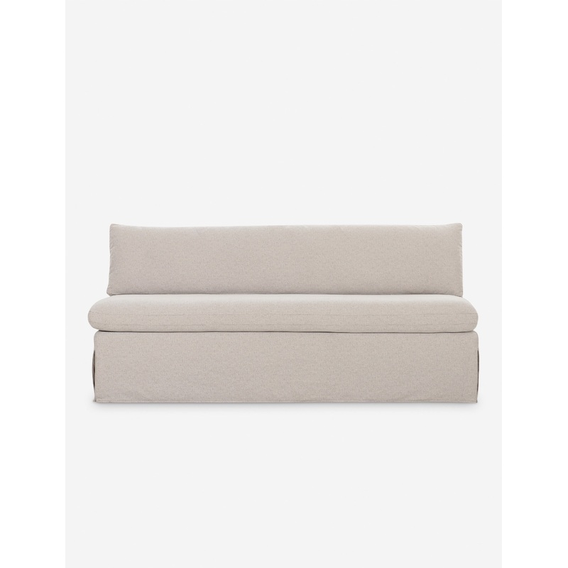 Carmella Slipcover Dining Bench Taupe